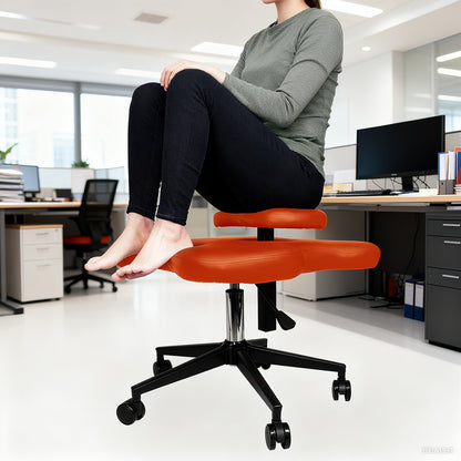 Ergonomic Cross-Legged kneeing Chair, 360° Swivel Meditation Seat for Office Home, Height Adjustable Posture Corrective Seat with Wheels, Criss Cross Yoga Chair for Reducing Back Pain