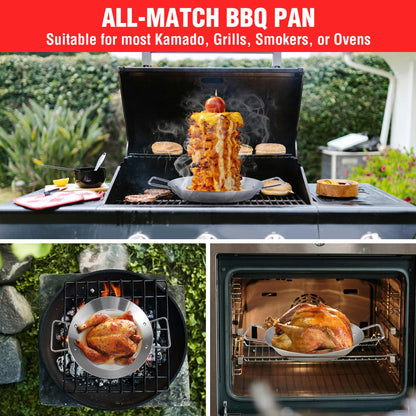 Al Pastor Skewer for Grill Stainless Steel Shawarma Skewer Stand with 3 Spikes (8"/10"/12"),Brush & Anti-scalding Fittings for BBQ Grill Oven