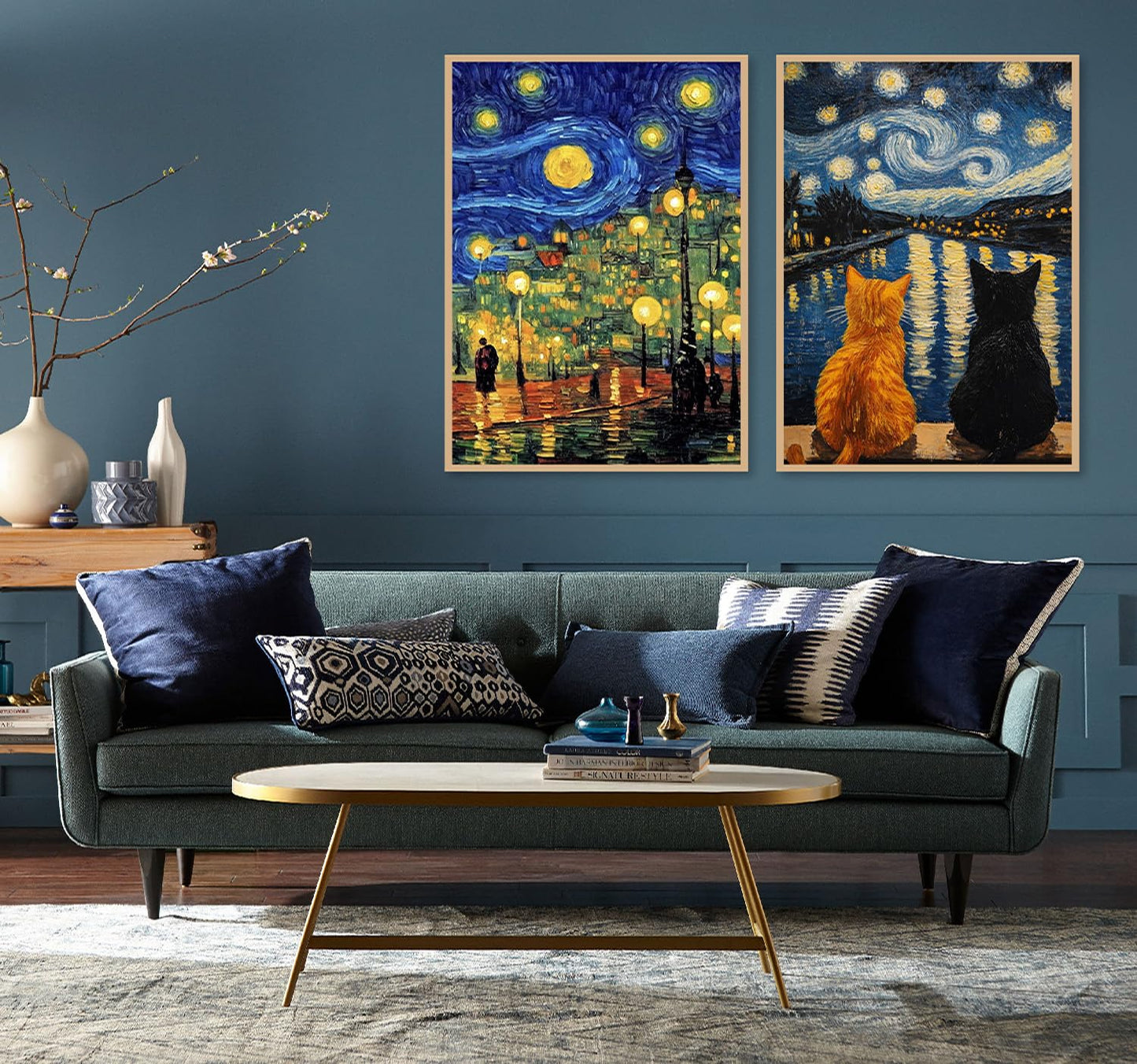 Bzconxin 4 Pack Diamond Painting Kits for Adults,Starry Night Diamond Art Kits for Beginners,Diamond Dots Gem Art Crafts Round Full Drill Funny Crafts for Home Wall Decor&Gift-12x16inch