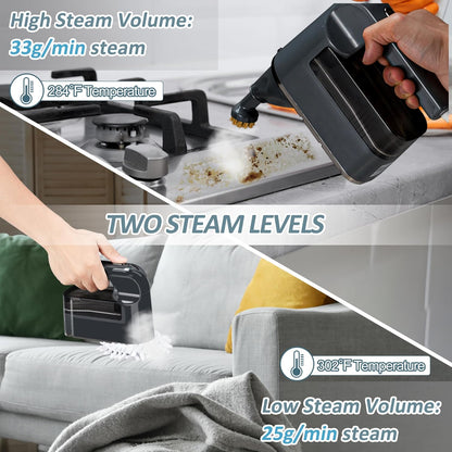 Handheld Steam Cleaner, 25S Quick Heating Portable Steamer with 15-Piece Accessory Set for Cleaning