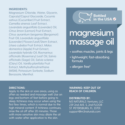 M3 Naturals Firming Body Massage Oil with Collagen & Stem Cell – Helps Smooth The Appearance of Cellulite & Improve Skin Texture – Refreshing Aromatherapy Body Oil for Legs & Full Body – 16 Fl Oz