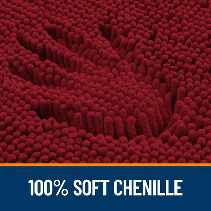 OLANLY Bathroom Rugs - Extra Soft Absorbent Chenille Bath Mats | 36x24, Quick Dry, Machine Washable, Red