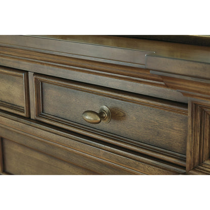 Signature Design by Ashley Thoridan Traditional 9-Drawer Dresser with Safety Stop and Anti -Tipping, Dark Brown