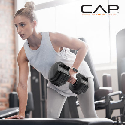 CAP Barbell 55 lb Pair of Adjustable Dumbbells with Full Rotation Copper Handle