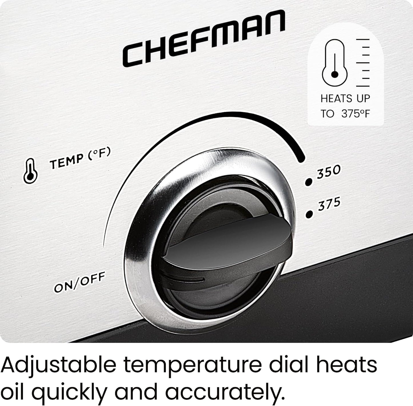 Chefman Fry Guy, Compact Deep Fryer with 1.6-Quart Capacity, Easy-View Window, Adjustable Temp Control, Stainless