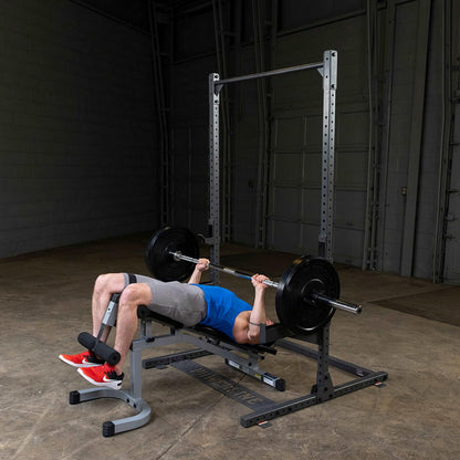 Body-Solid Powerline (PPR500) Half Rack - Compact Power Cage with J-Cups & Safety Spotter Arms for Home Gym Strength Training