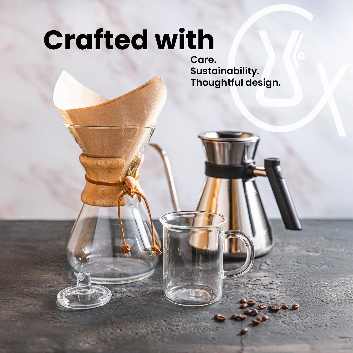 Chemex Pour-Over Glass Coffeemaker - Classic Series - 3-Cup - Exclusive Packaging