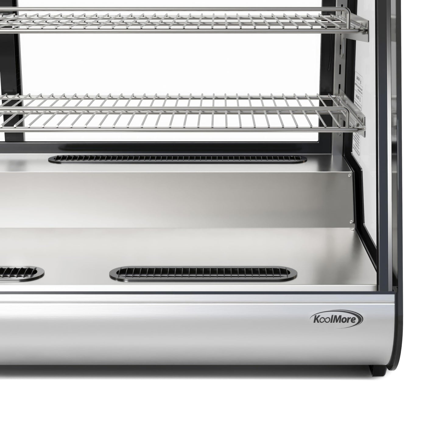 KoolMore 48 in. Refrigerated Bakery Display Case with Clear Glass Front, Sliding Rear Doors, LED Lighting, Adjustable Temperature, and Dual Shelving in Stainless-Steel, 7 cu. ft. (CDC-7C-SS)