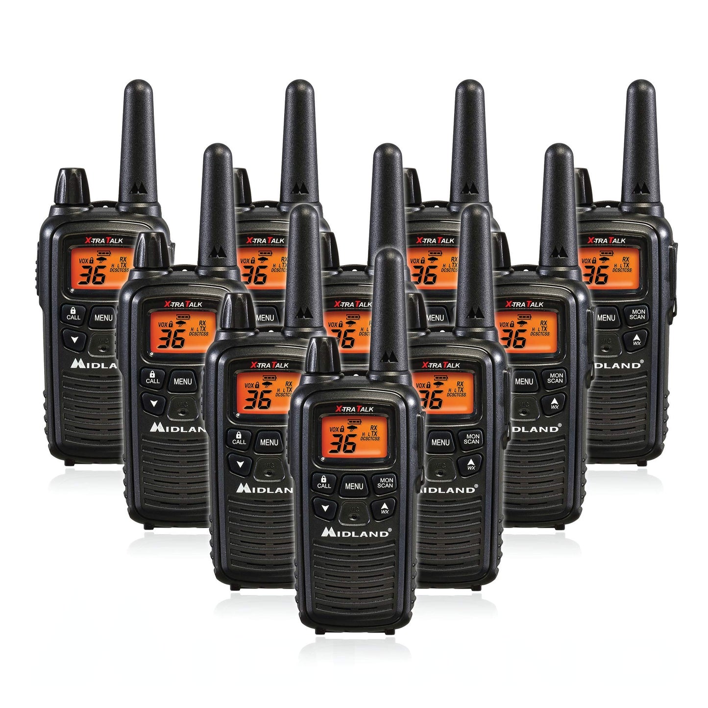 Midland LXT600VP3 36 Channel FRS Two-Way Radio - Up to 30 Mile Range Walkie Talkie - Black (Pack of 6)