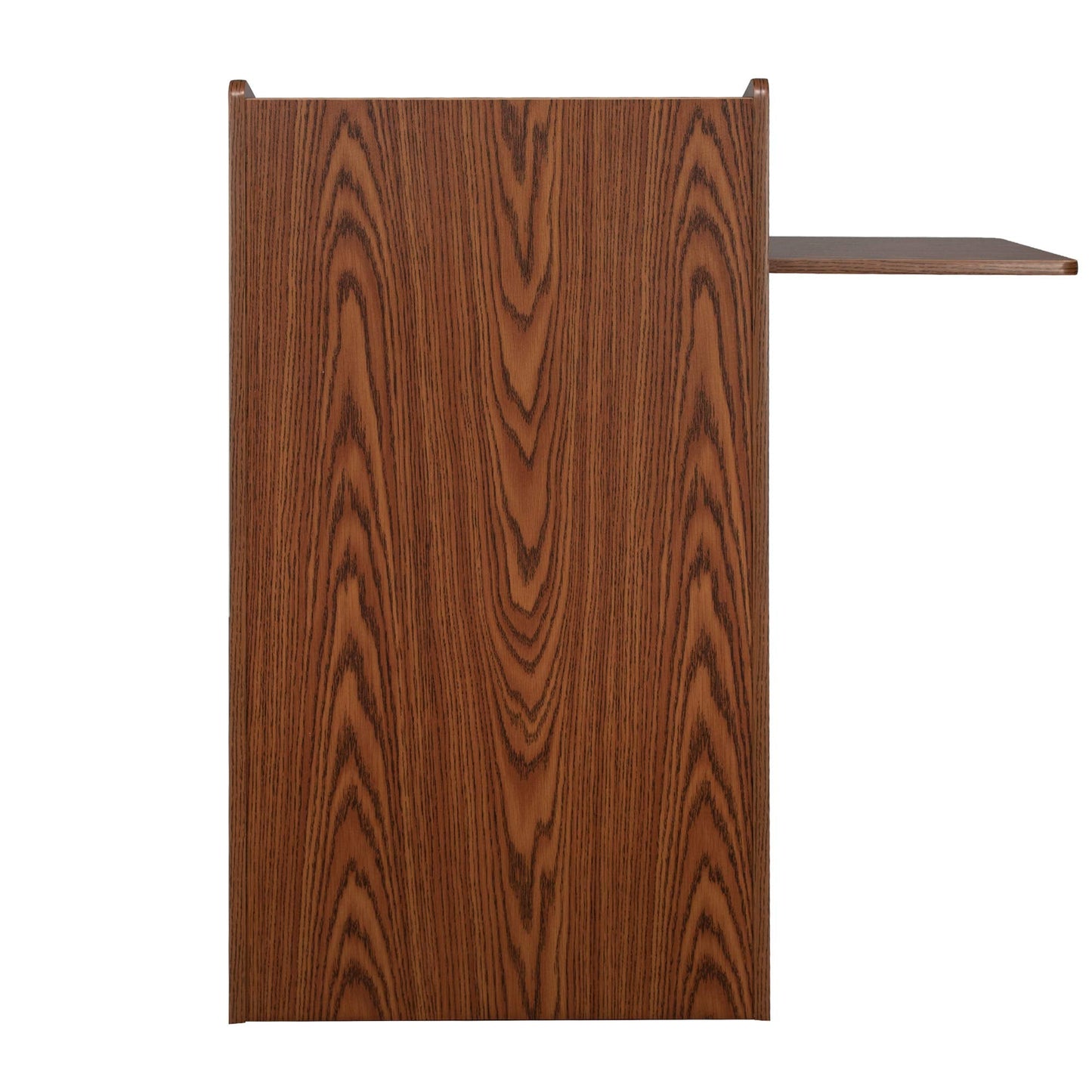OEF Furnishings CoreCommand Series Mobile Lectern with Side Shelf (Medium Oak)