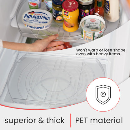 Wyliepop Lazy Susan for Refrigerator - 360° Turntable Refrigerator Organizer and Storage Tray for Fridge, Cabinet & Pantry - Rectangle Lazy Susan (16.5"x11.5"x1.5")