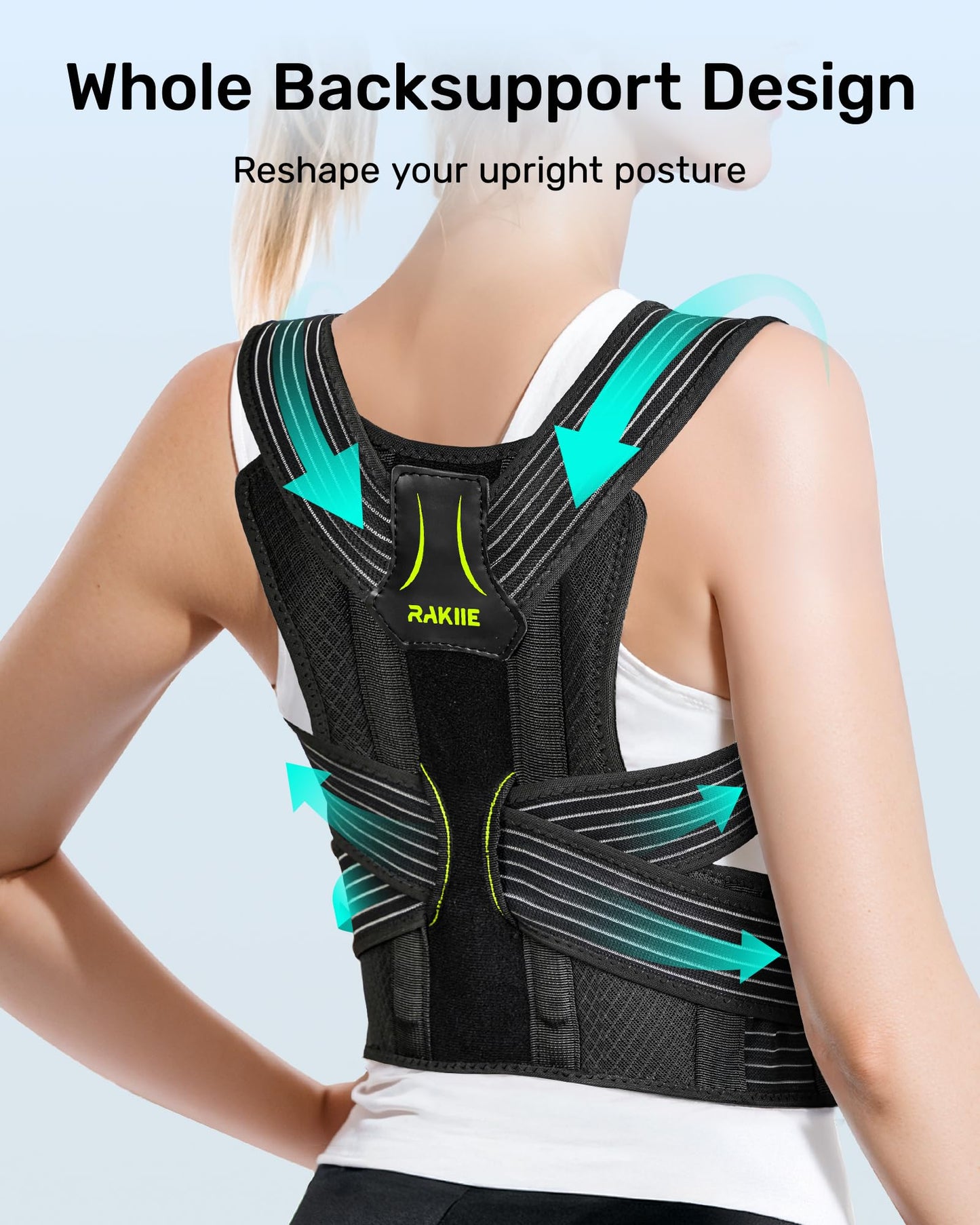 Posture Corrector for Women and Men, Upgraded Back Brace with Enhanced Support, Shoulder Straightener with Cushioned Shoulder Pads & Underarm Pain Relief Strap, Size S (Upper Waist: 29.5"-35.4")