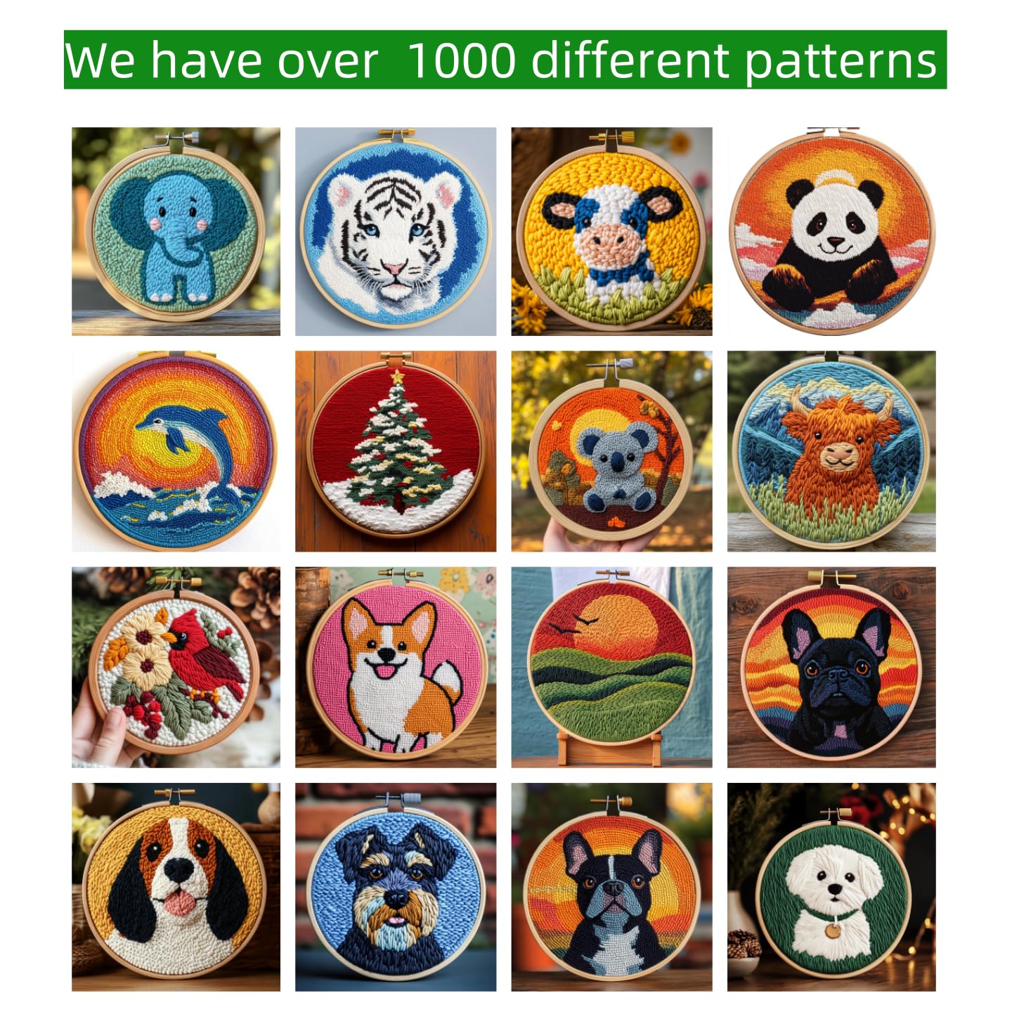 DIY Punch Needle Kits for Beginners Cute Cartoon Sloth with Christmas with Hoop Embroidery Punch Needle Starter Craft Set Easy for Adults and Children Festival Gift and Decoration 20x20cm-3