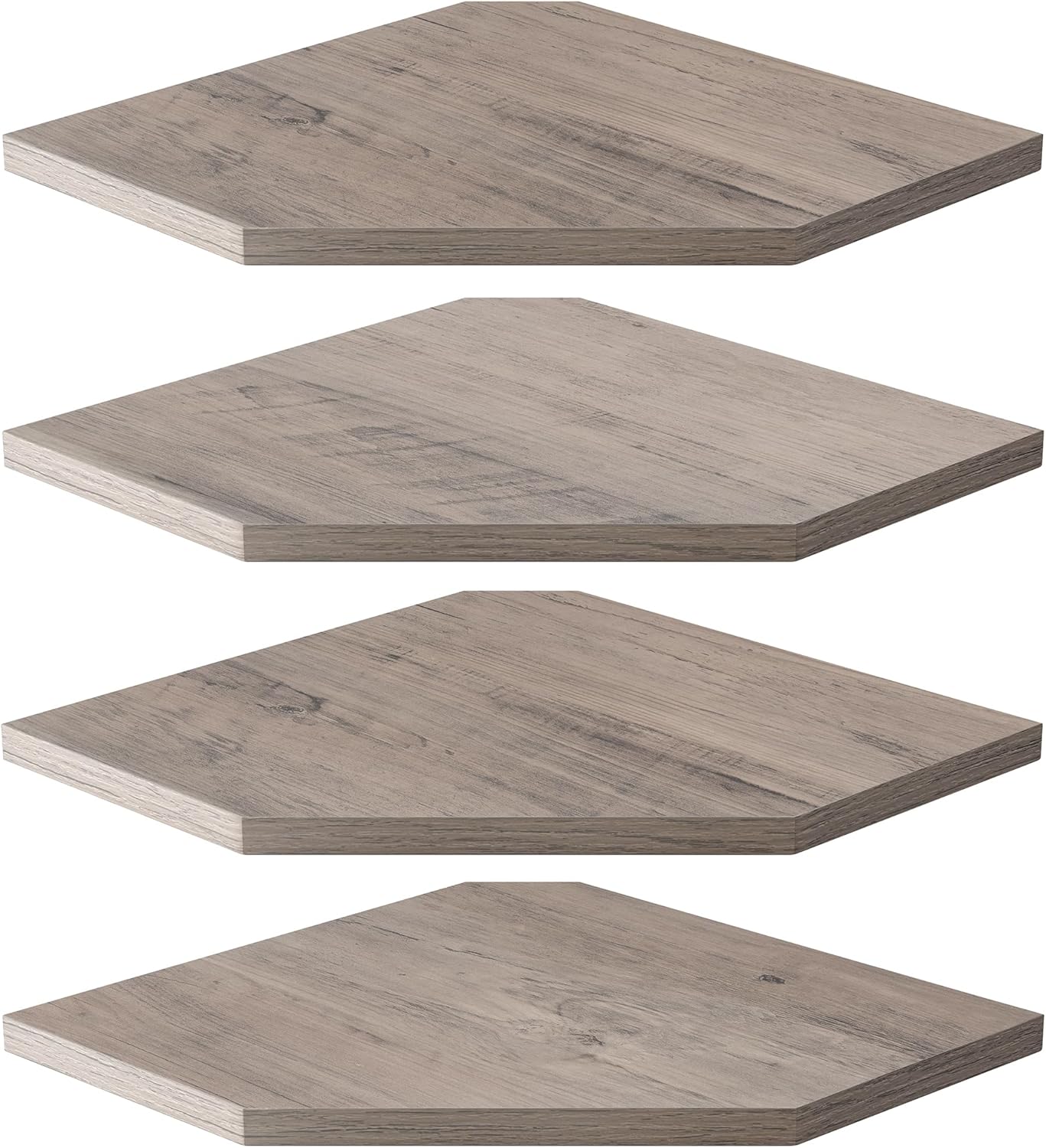 Realgulf 4-Pack Corner Shelves for Bathroom & Kitchen, Space-Saving Floating Corner Wall Shelf with Easy Installation