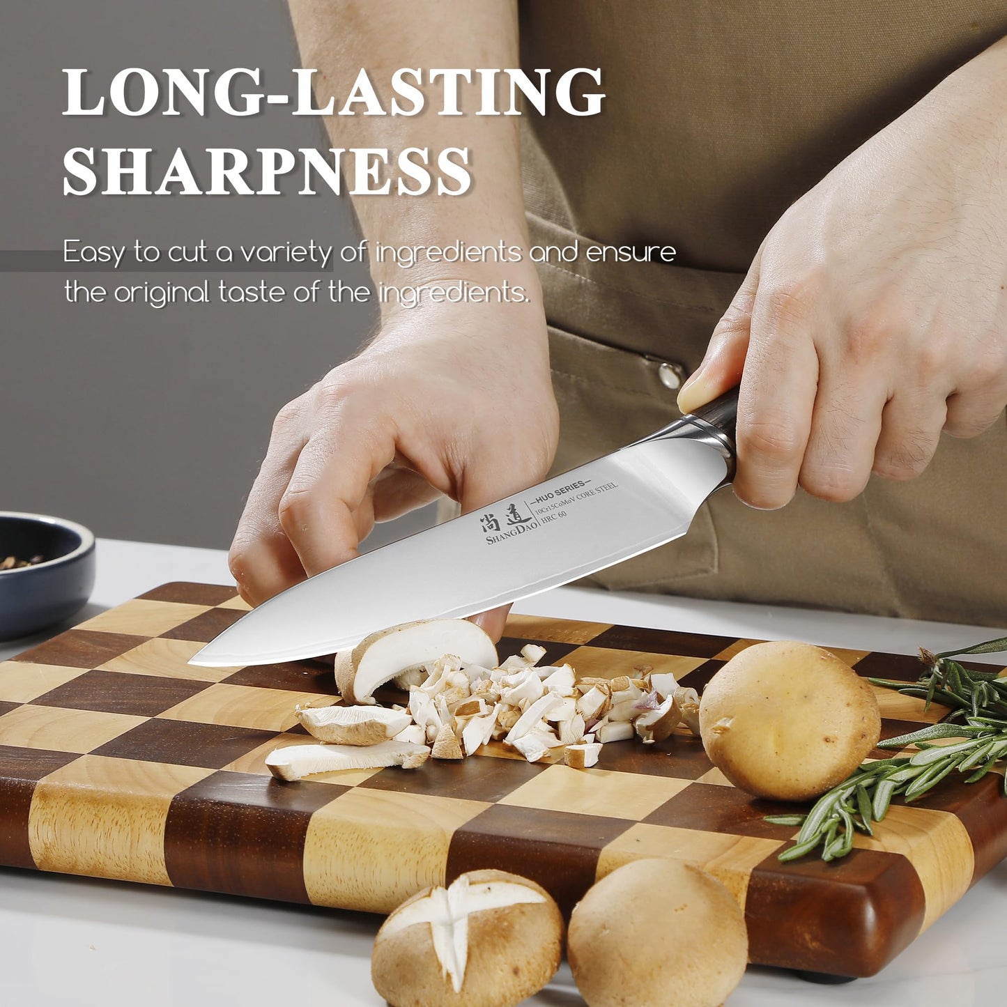 SHANGDAO Utility Knife, 6 Inch Small Kitchen Chef Knife, Ultra Sharp 3 Layers VG10 Alloy Steel, Multipurpose Paring Knife for Fruit and Vegetable Cutting with Wooden Handle, Gift Box