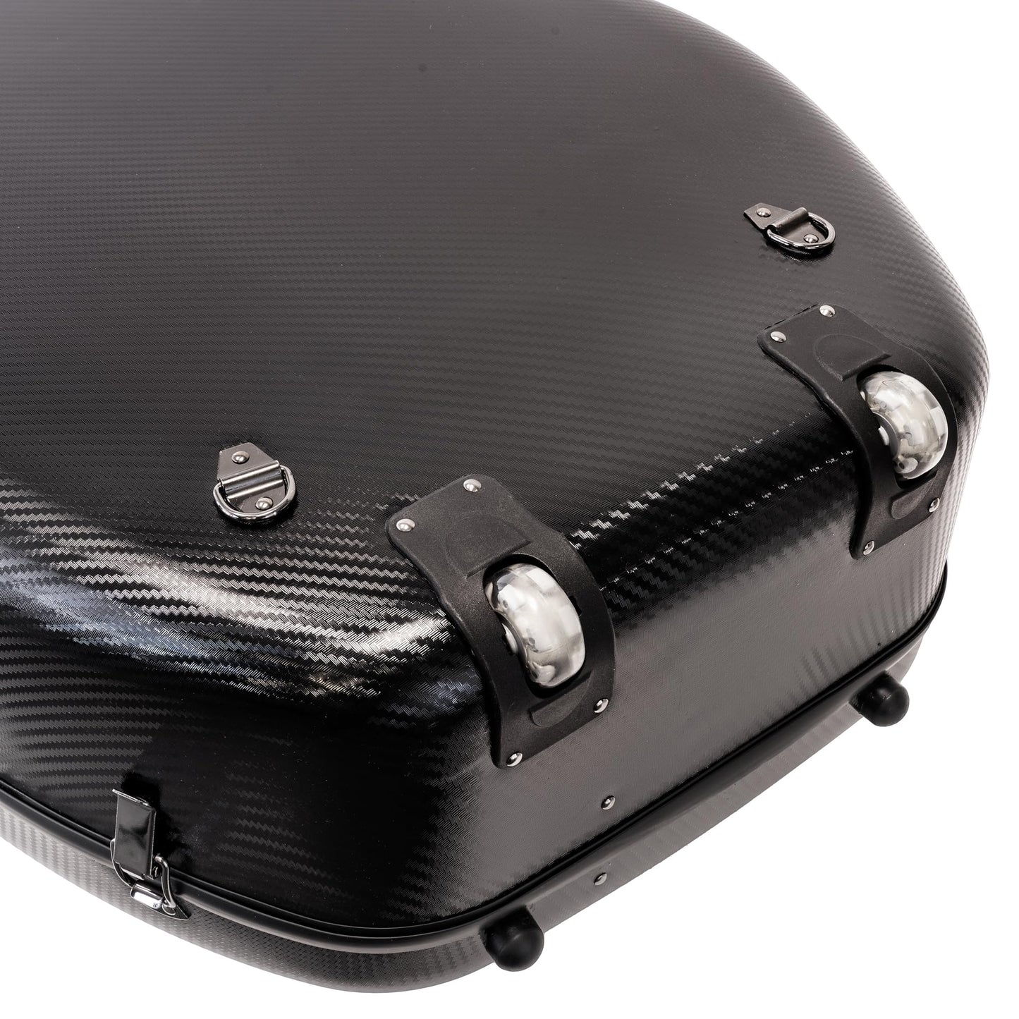 MI&VI CP-7006 Pure Poly Carbon Fiber Cello Case 4/4 Hard Shell 11lb (Full Size) with Wheels | Carry Straps | Rigid Protection | Tough Shell (Black)