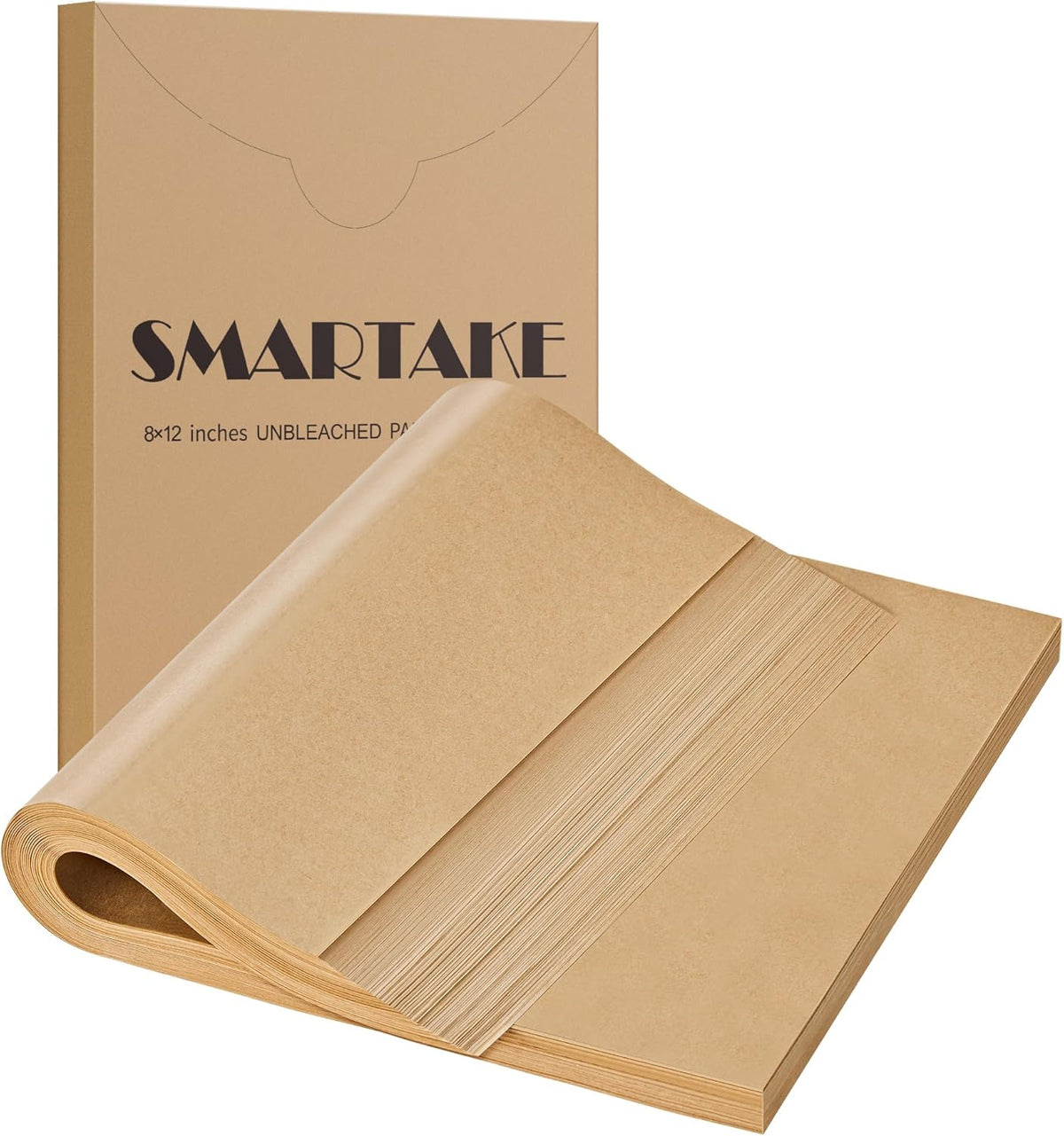 SMARTAKE Parchment Paper Baking Sheets - 200 Non-Stick Precut Sheets, 8x12 Inches for Baking & Grilling
