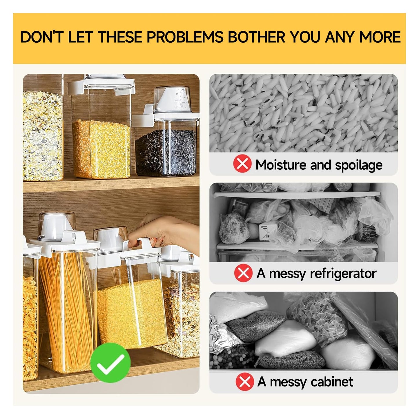 Cereal Storage Containers Sets,BPA Free with Pouring Spout Handle Airtight Food Storage Dispenser with lids For Rice Flour Pasta Grain, Pet Food Storage Container (37.2 oz + 77.7 oz (2 of Each))