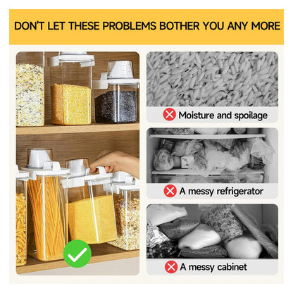 Cereal Storage Containers Sets,BPA Free with Pouring Spout Handle Airtight Food Storage Dispenser with lids For Rice Flour Pasta Grain, Pet Food Storage Container (37.2 oz + 77.7 oz (2 of Each))