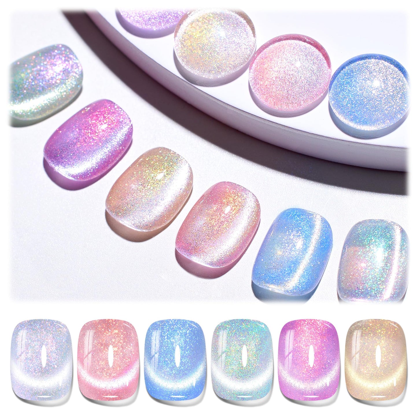Beetles Halloween Gel Nail Polish Set – Wicked Mystic 8 Colors Gel Polish Kit, Gold Silver Black Green Blue Cat Eye Purple Red Glitter with Nail Art Accessories UV LED Soak Off Manicure Gift for Women