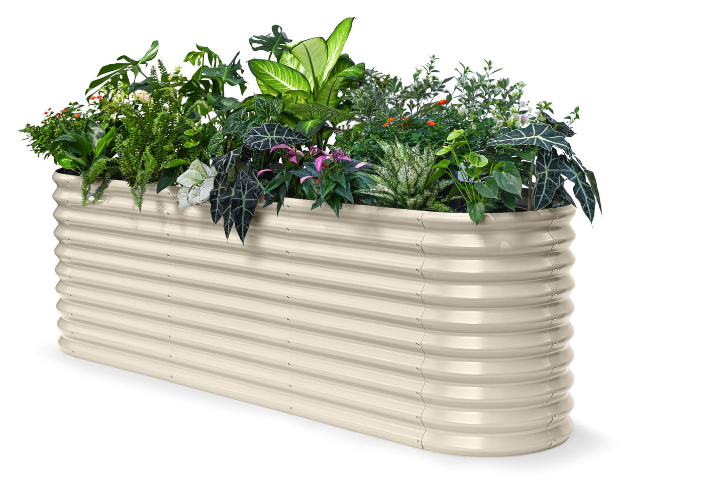 Annoell 30" Extra Tall Galvanized Raised Garden Bed, 8x2x2.5 ft Metal Planters for Outdoor Plants, Heavy Duty Flower Bed Deep Root for Vegetable, Garden Bed Outdoor Large Planter Box - Sand Beige