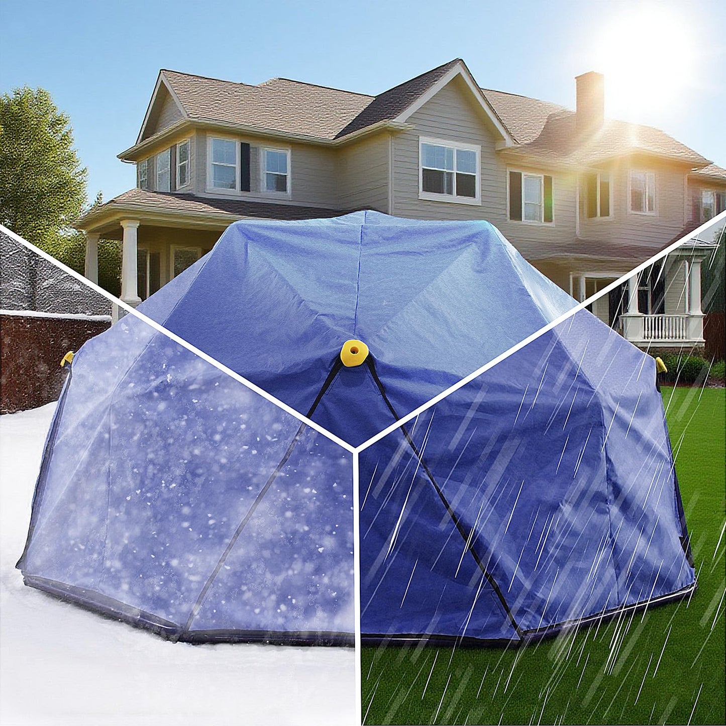 YuAnWe 10 FT Climbing Dome with Canopy and Hammock, Anti-Rust and UV-Resistant Dome Climber with 800LBS Load Capacity, Suitable for Outdoor Indoor Jungle Gym