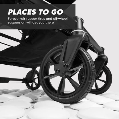 Baby Jogger® City Mini GT2 All-Terrain Double Stroller, Forever Air Rubber Tires, All-Wheel Suspension, Twin Stroller with Belly Bar, Leatherette Handlebar, Premium Fabric, Amazon Exclusive Pike Color