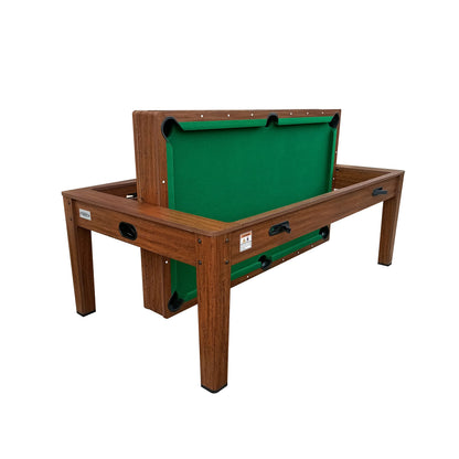 RACK Luxor 7.5-Foot 4-in-1 Multi-Game Swivel Billiard/Pool Table (Green Felt Without Bench) – Pool Table, Table Tennis, Air Hockey & Dining Table – Portable Multi Game Table for Adults & Kids