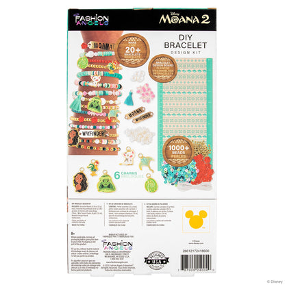 Fashion Angels Disney Moana 2 DIY Bracelet Making Kit, Includes 1,000+ Beads, 6 Charms, Design Board & More, Makes 20+ Bracelets, Craft for Kids Ages 8+