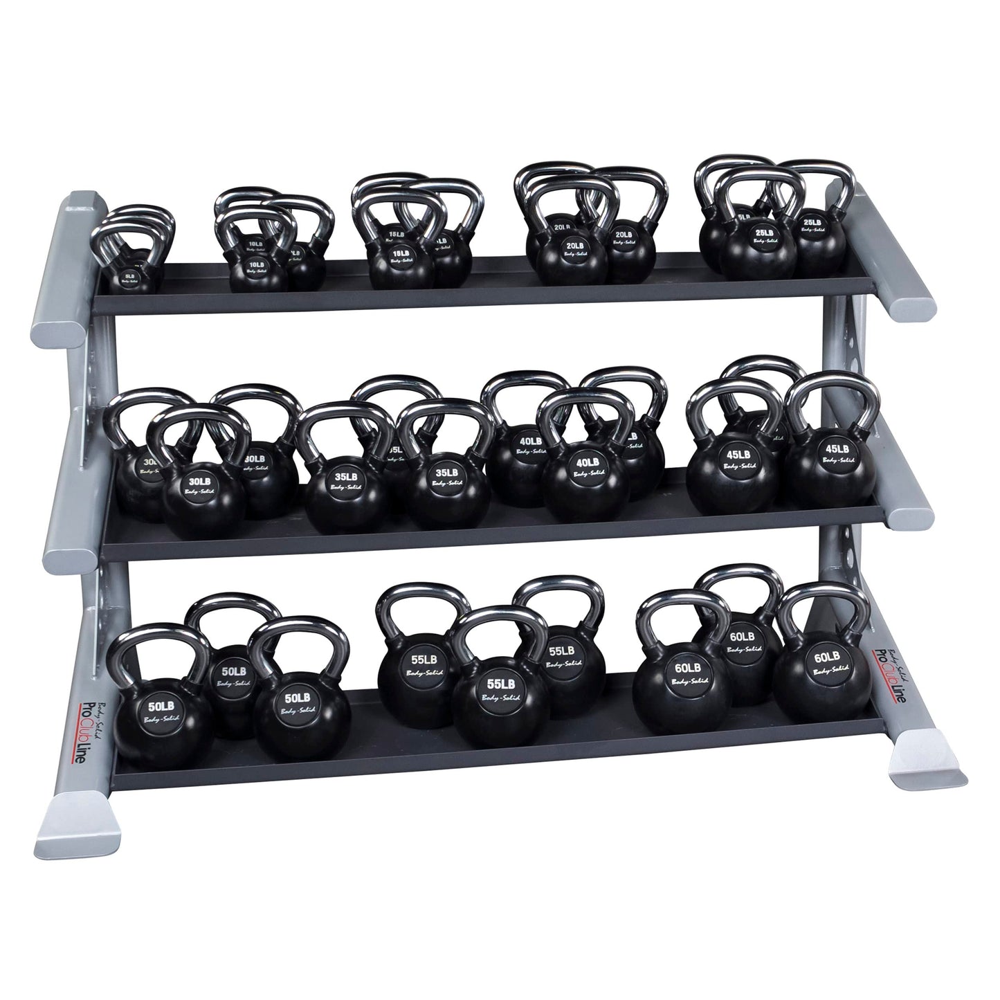 Body-Solid (SDKR1000KB) Pro ClubLine Storage Rack for Dumbbells, Kettlebells and Medicine Balls, Commercial and Home Gym Weight Rack