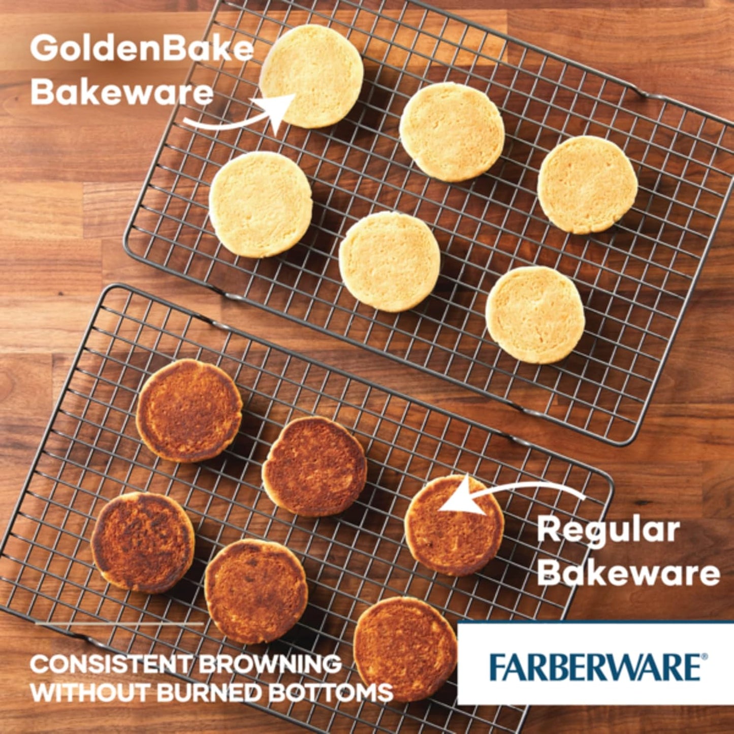 Farberware GoldenBake Nonstick Baking Sheet and Pizza Crisper Pan Set, 2 Piece, Gray