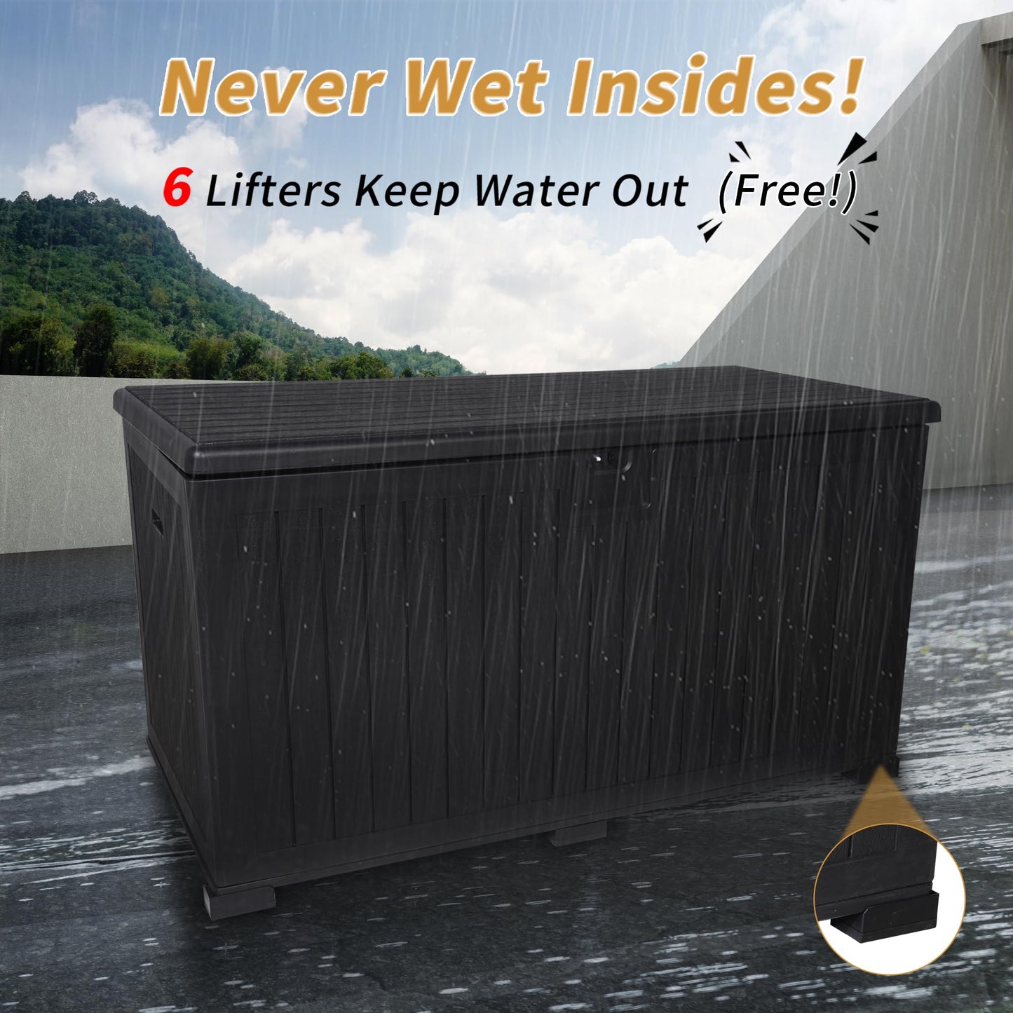 KEIKI 260 Gallon Outdoor Deck Storage Box,Large Lockable All Weather Containers for Patio Furniture Cushions,Pool Accessories,Garden Tools