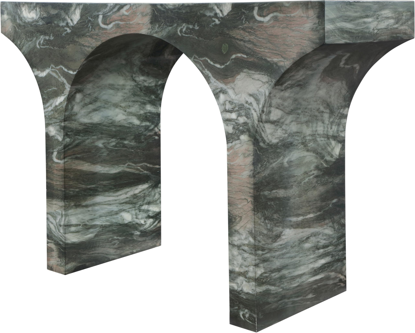 Meridian Furniture Pomezia Green Marble Finish Console Table