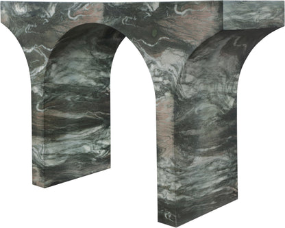 Meridian Furniture Pomezia Green Marble Finish Console Table