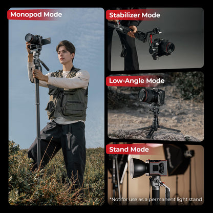 SmallRig 175cm / 68.9" Carbon Fiber Video Monopod for Camera, Compact Camera Monopod with One-Button Lift & Lock, Max. 5kg Playload Fluid Head Fits for DJI RS and for MFT 501L