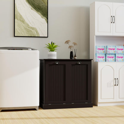 Gecheer Two-Compartment Tilt-Out Laundry Sorter Cabinet - Organized and Easy to Clean Modern Bathroom Storage Cabinet, Bathroom Shelf, Freestanding Cupboard for Living Room LYKW1120139082