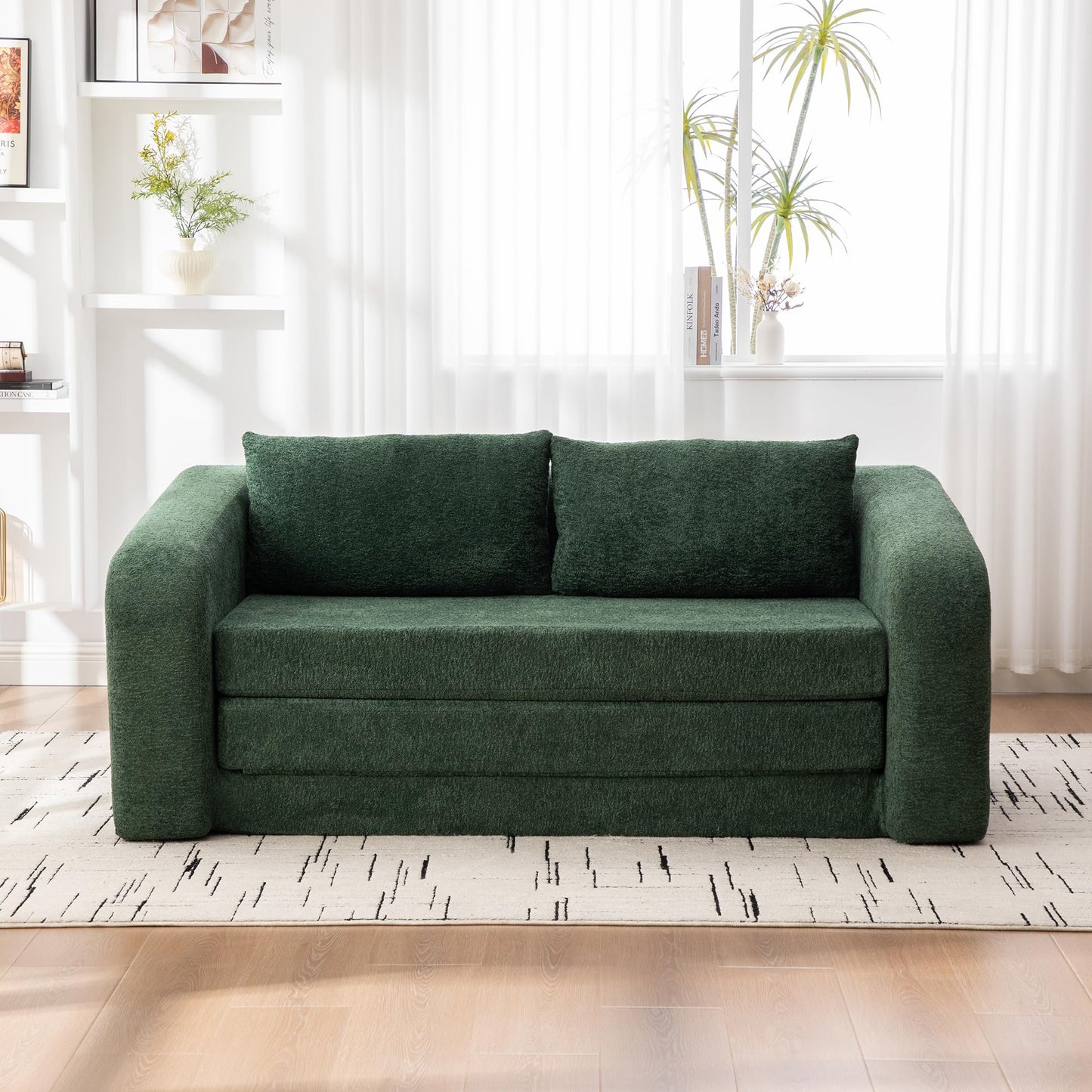 KEIKI 71" Pull-Out Sofa Bed with Armrest & Backrest, High-Density Foam Cloud Lounger for Movie Nights, Relaxed Reading Spaces, Dorm Living & Multi-Functional Rooms