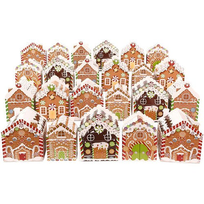 FALIZIFU Empty Advent Calendars to Fill Christmas Advent Calendar Boxes 24 Days Christmas Countdown Calendar for Kids Adults Gingerbread House Fillable Advent Calendar