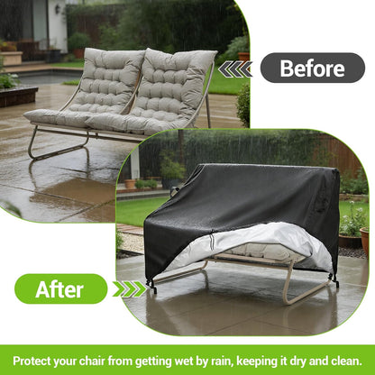 50"L48"W37"H) Kasla Patio Double Chair Cover, Waterproof Heavy Duty Cover for Outdoor Loveseat & Glinder Bench
