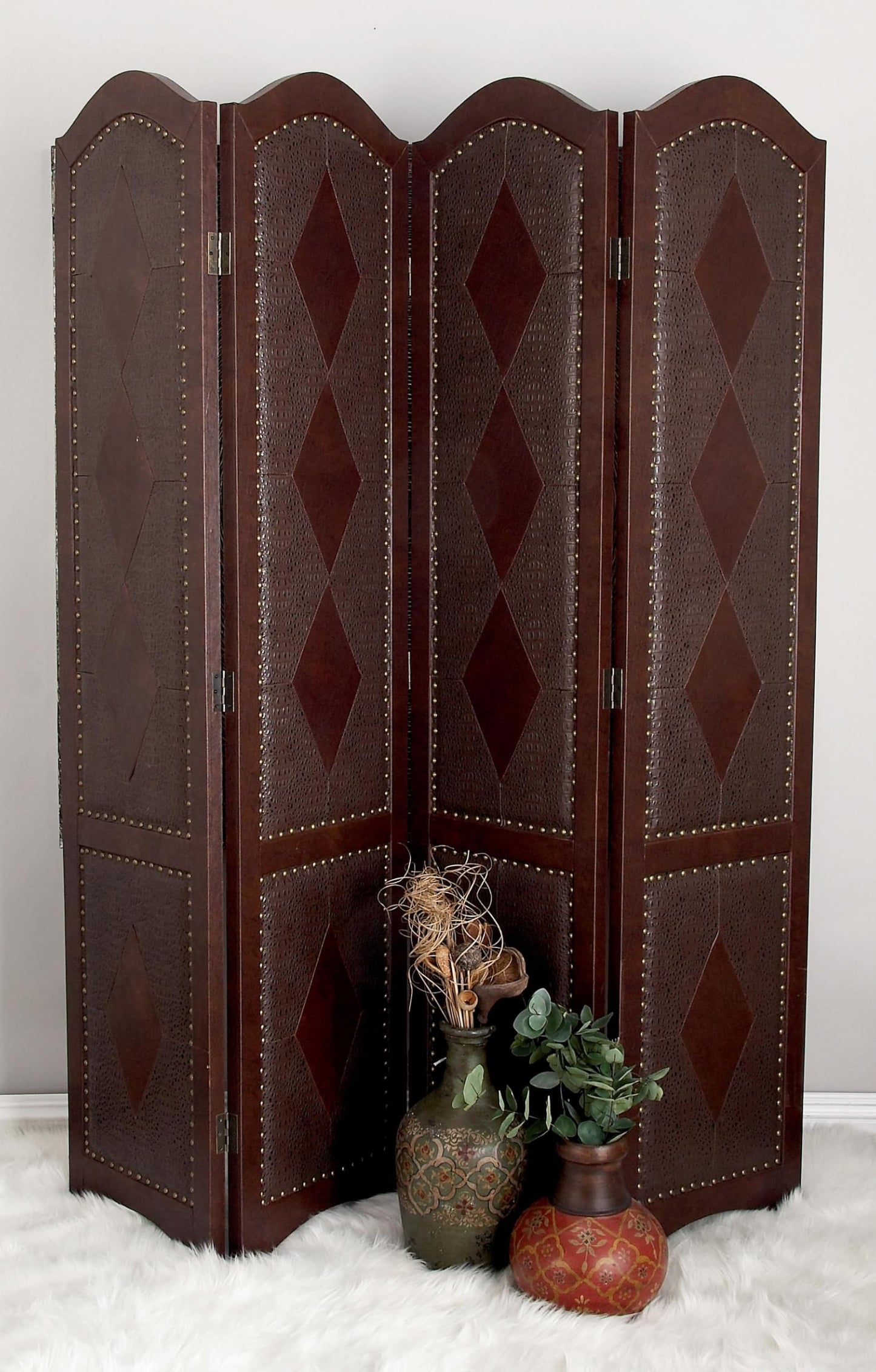 Aspire Dark Brown Four Panel Room Divider