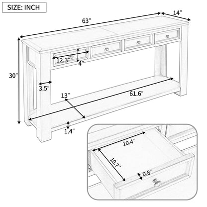 Console Table Sideboard with Storage and Bottom Shelf for Living Room, Kitchen, Entryway/Hallway