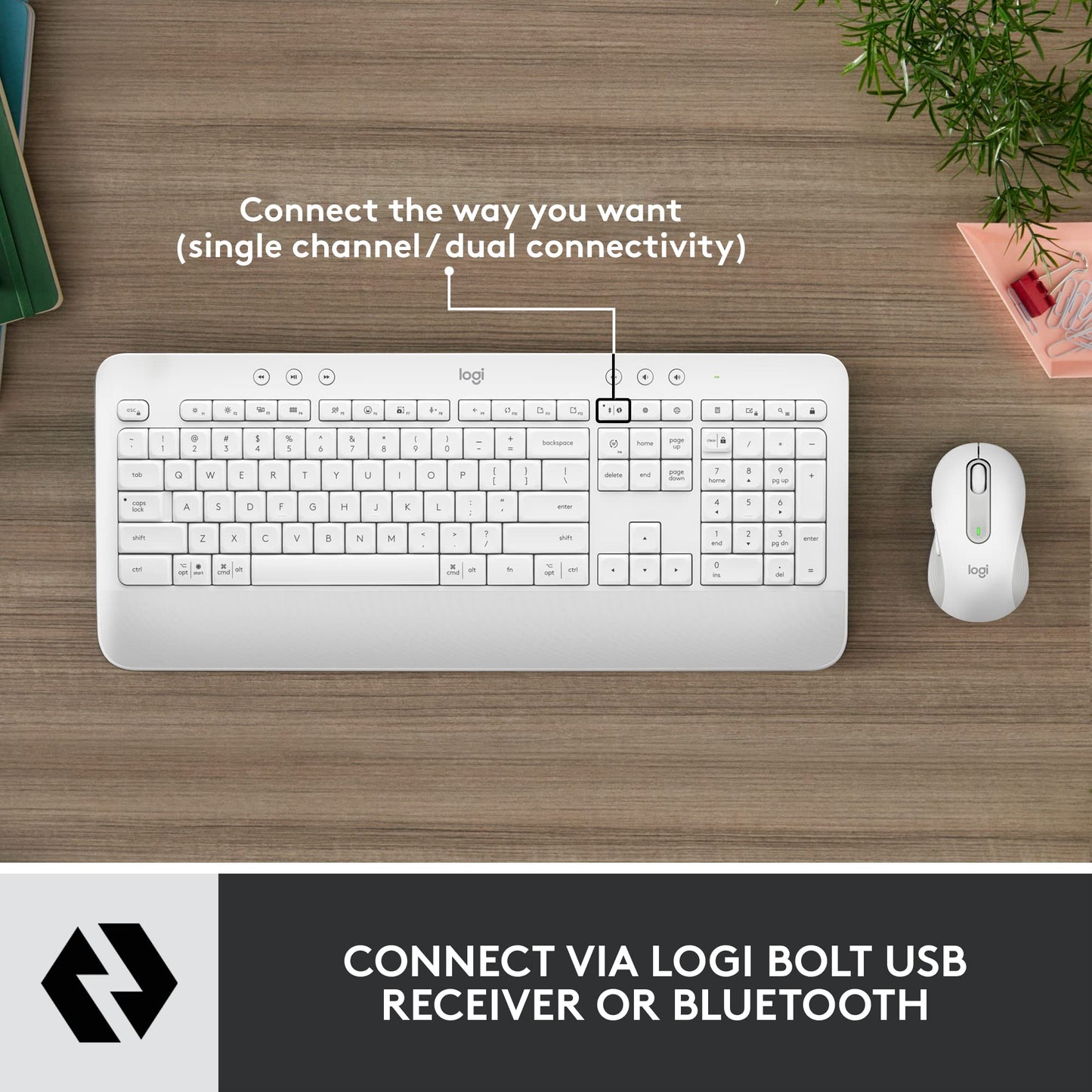 Logitech Signature MK650 Combo for Business, Wireless Mouse and Keyboard, Logi Bolt, Bluetooth, SmartWheel, Globally Certified, Windows/Mac/Chrome/Linux - Graphite