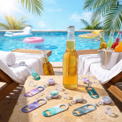 6Pack Flat Bottle Openers Stainless Steel Bottle Opener Retractable Bar Keys for Bartenders Beer Flask Tools Beer Openers with Belt Clip for Kitchen Restaurant Party Bartender Gifts for Women Men 6.5"