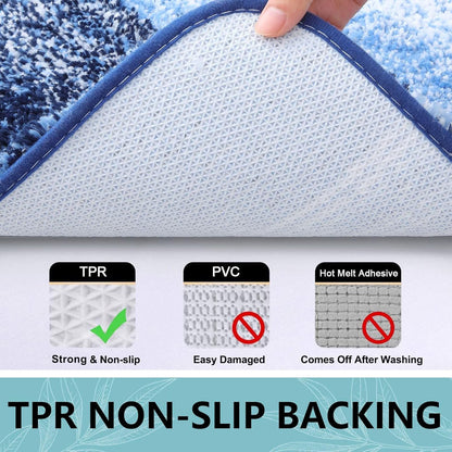 Arotive Microfiber Bath Rug - Soft, Absorbent & Non-Slip | Thick Plush 36x24 Blue Mat