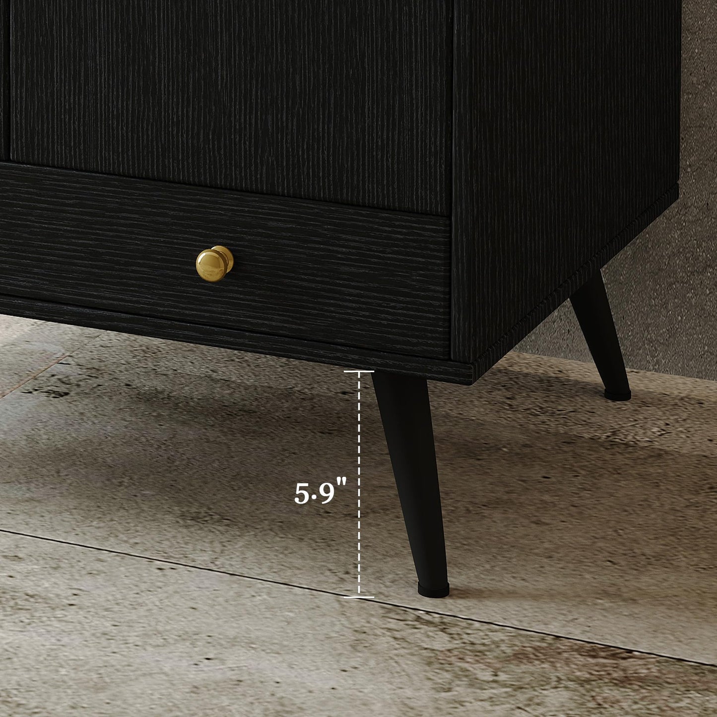 KEIKI 30 Inch Freestanding Bathroom Vanity with Sink, Retro Storage Cabinet with Double Door and Drawer, Waterproof Wood Panel, Faux Marble Top & Ceramic Basin Combo Set, Black & Walnut