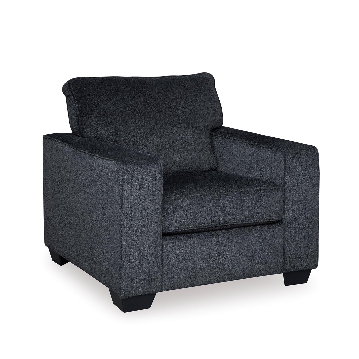 Signature Design by Ashley Altari Modern Chair, Reinforced Frame For Added Stability, Loose Seat Cushions, Back Height 37", Seat Height 20", Arm Height 26", Chenille Fabric, Dark Gray