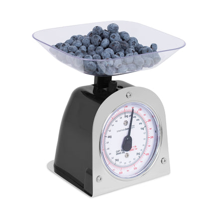 Mechanical Kitchen Food Weight Scale with Removable Bowl – Accurate Measurements up to 11 lbs (5 kg) – Ideal for Cooking, Baking, and Portion Control
