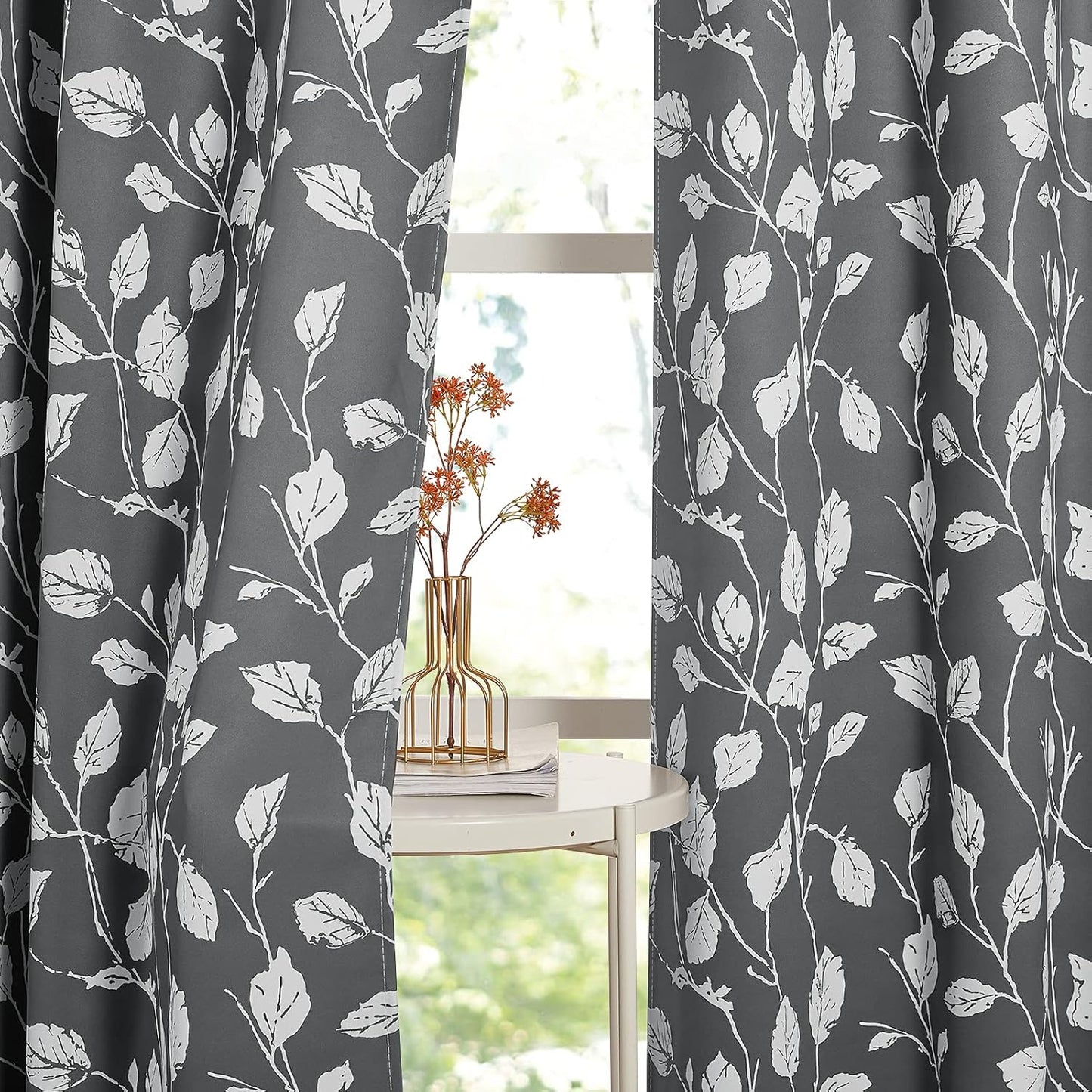 KGORGE Blackout Curtains - Thermal Insulated Soundproof Drapes for Living Room, Grey, 2 Pieces