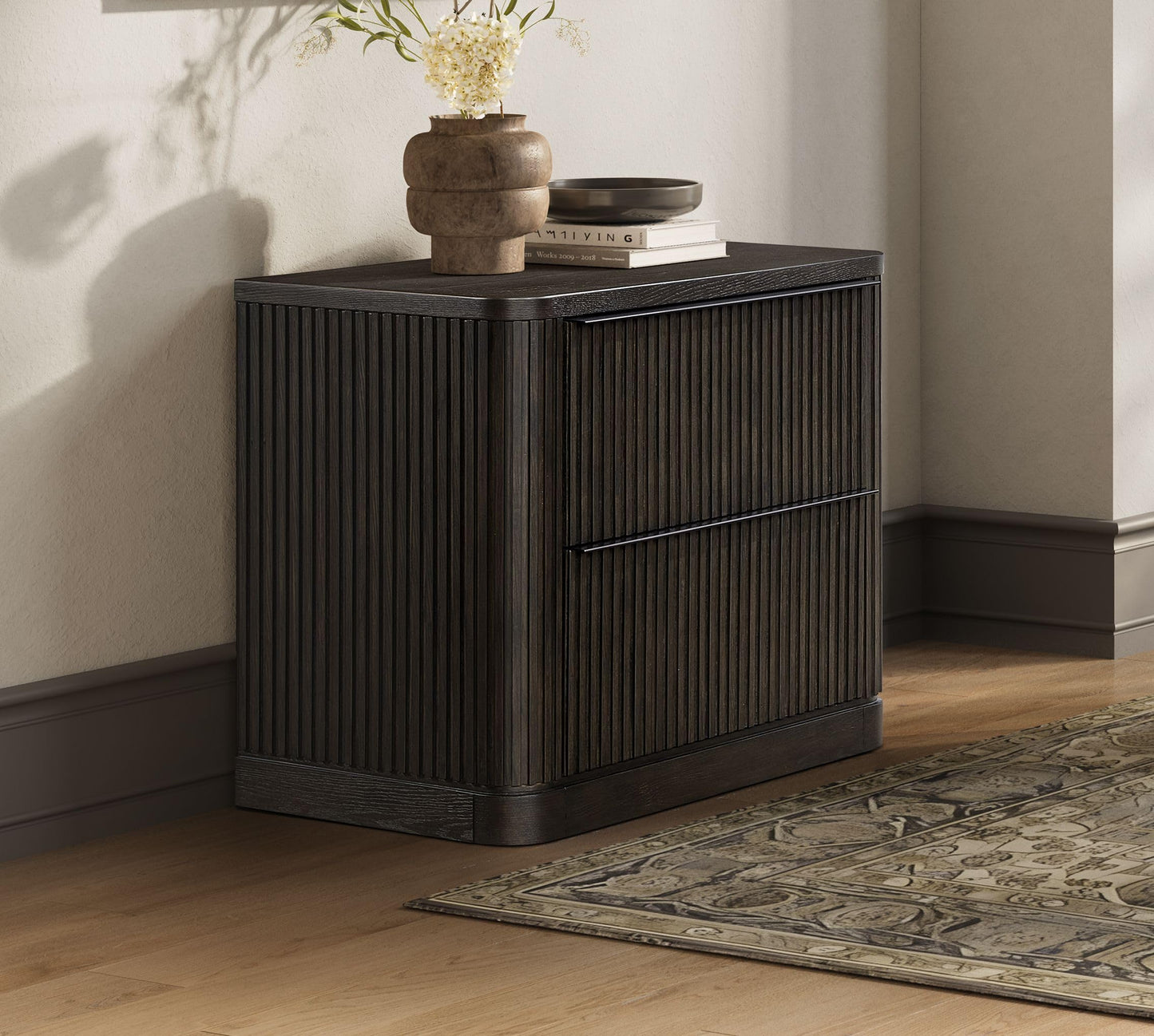 Martin Furniture Wood Lateral File with Legal Letter File Drawer Office Storage Brown