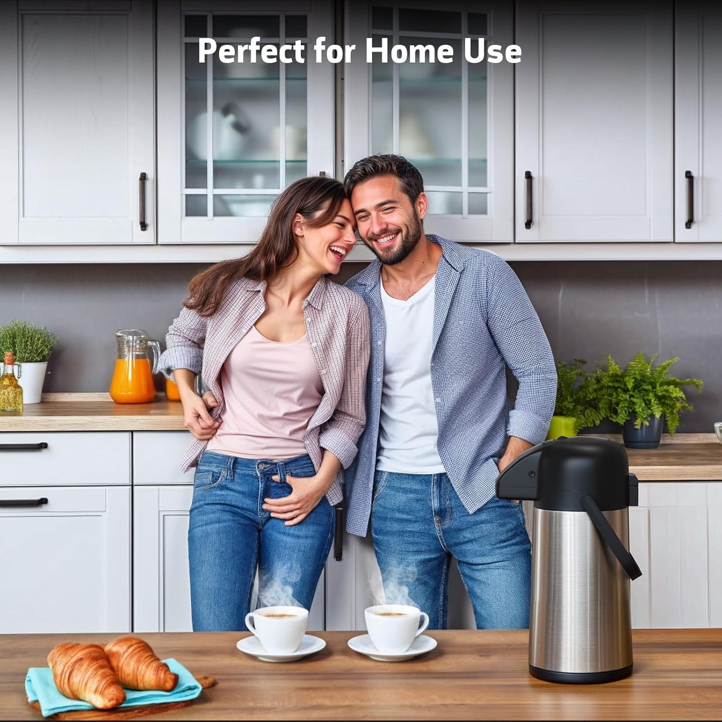 Airpot Coffee Carafe, 85 OZ / 2.5L Large Insulated Stainless Steel Thermos Urn